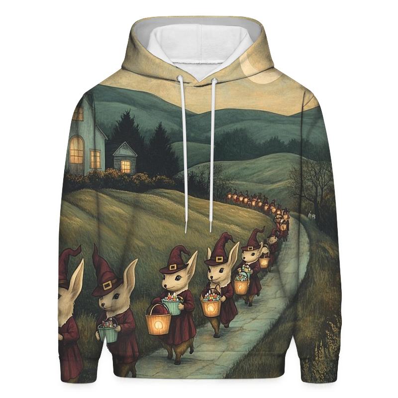 Moonlit Jackalope Parade Halloween premium hoodies