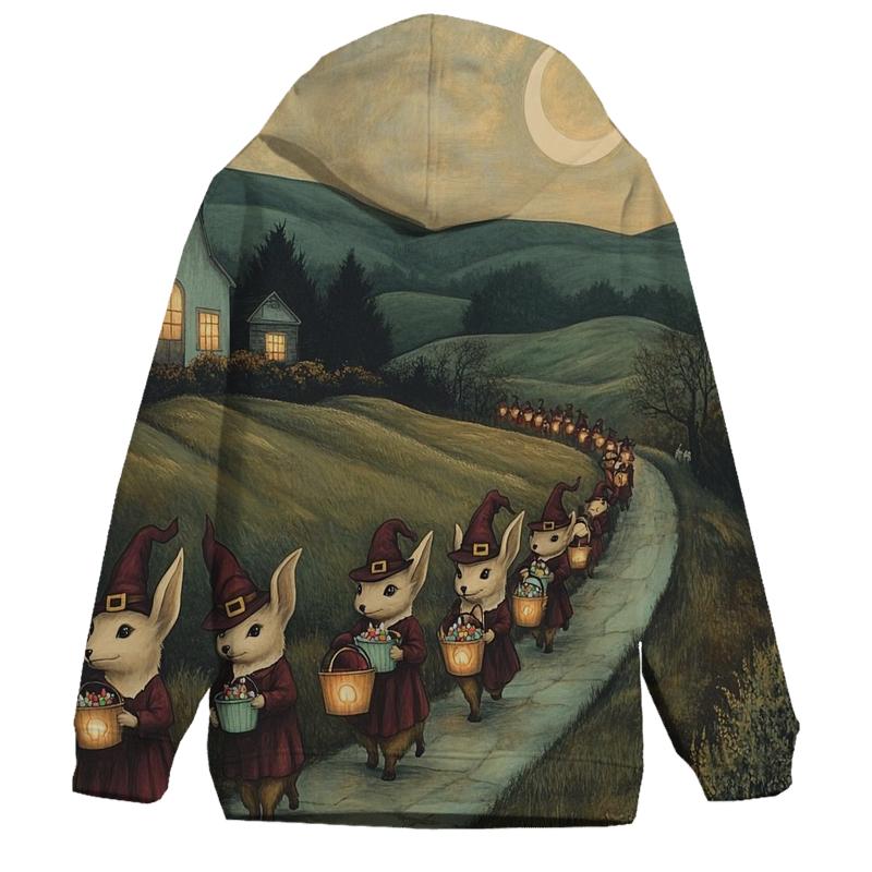 Moonlit Jackalope Parade Halloween premium hoodies