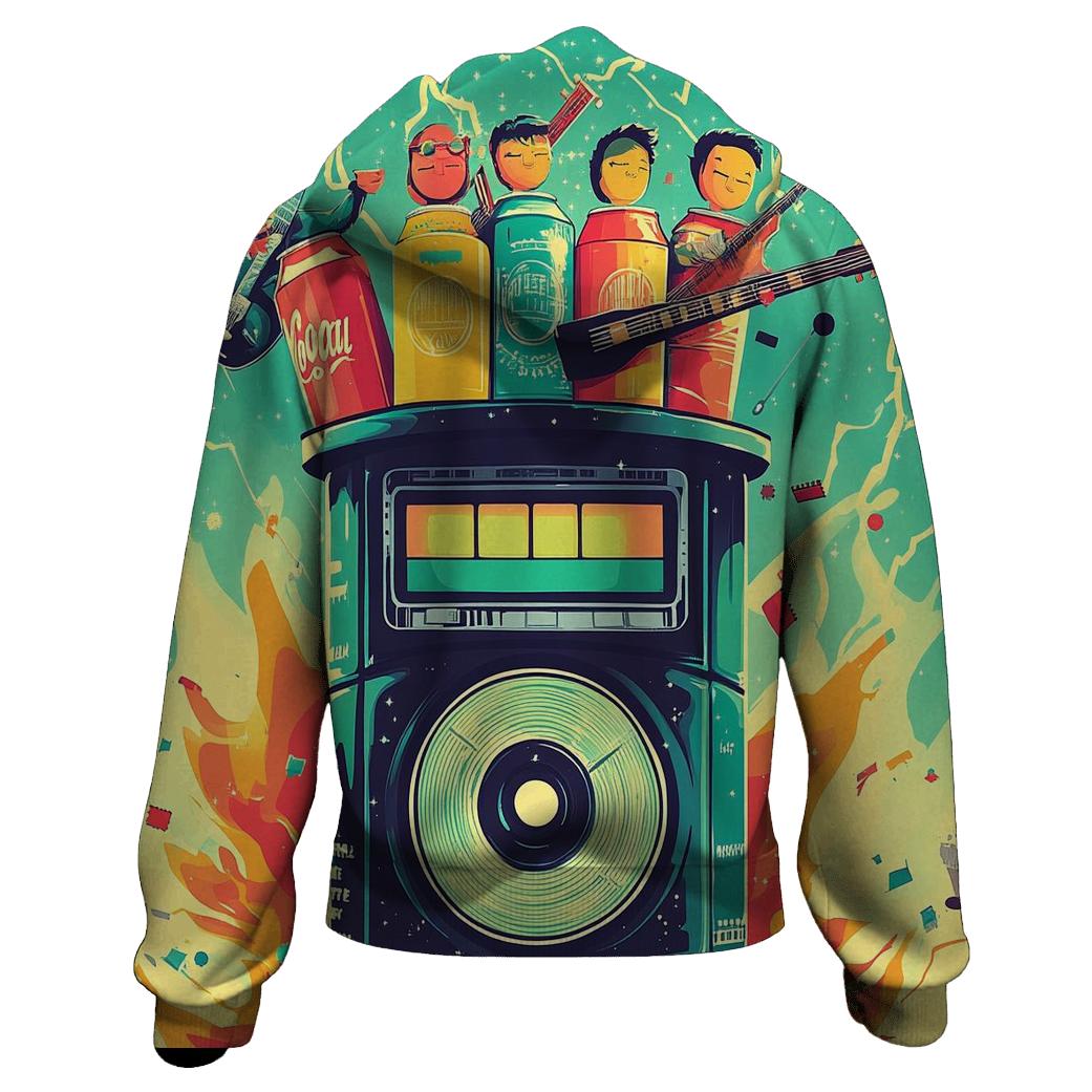Time-Traveling Soda Pop Band embroidered hoodies