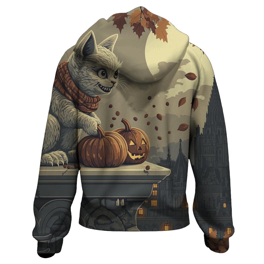 Grinning Gargoyle Balcony Halloween printed hoodies
