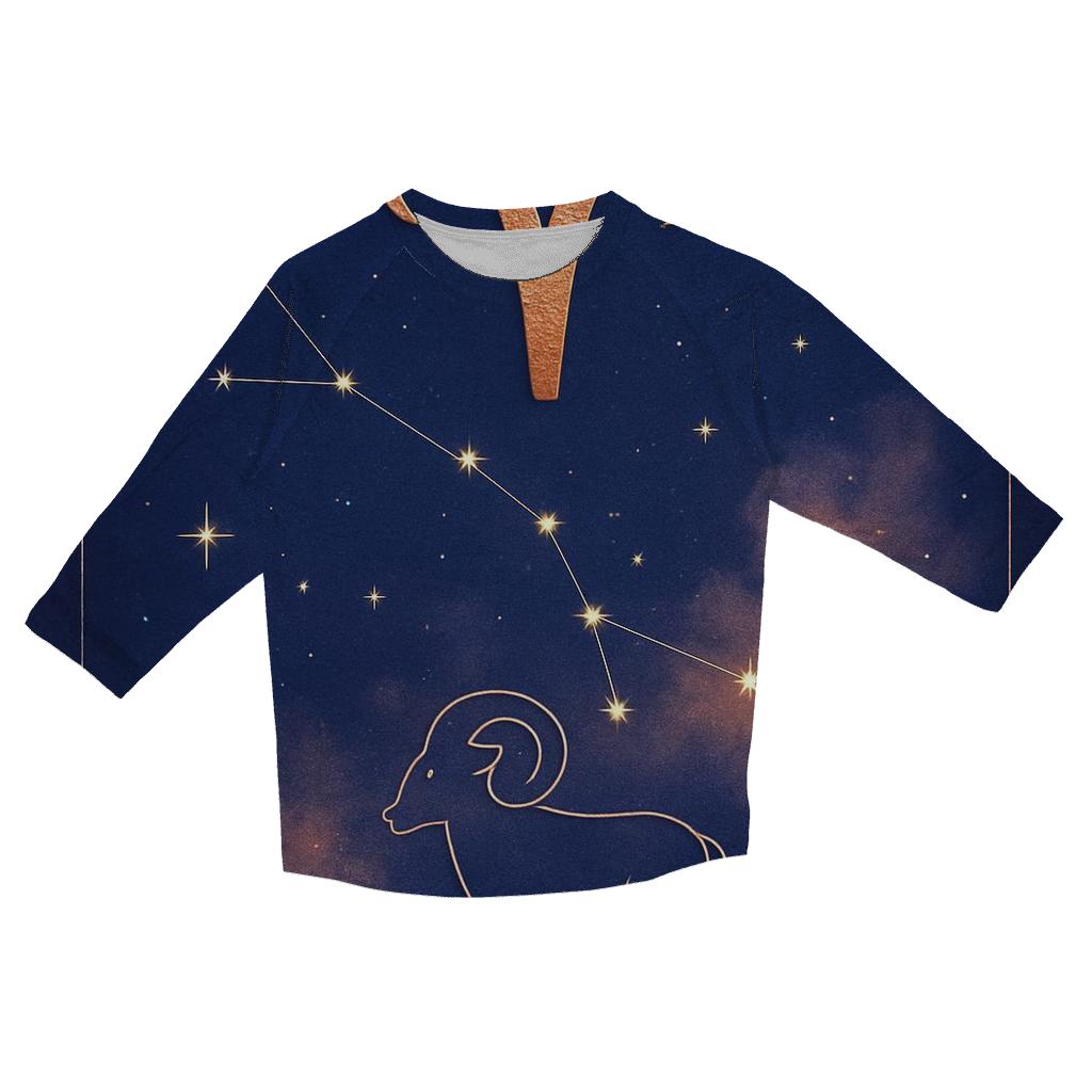 Celestial Aries Constellation Map cotton quarter sleeve shirts