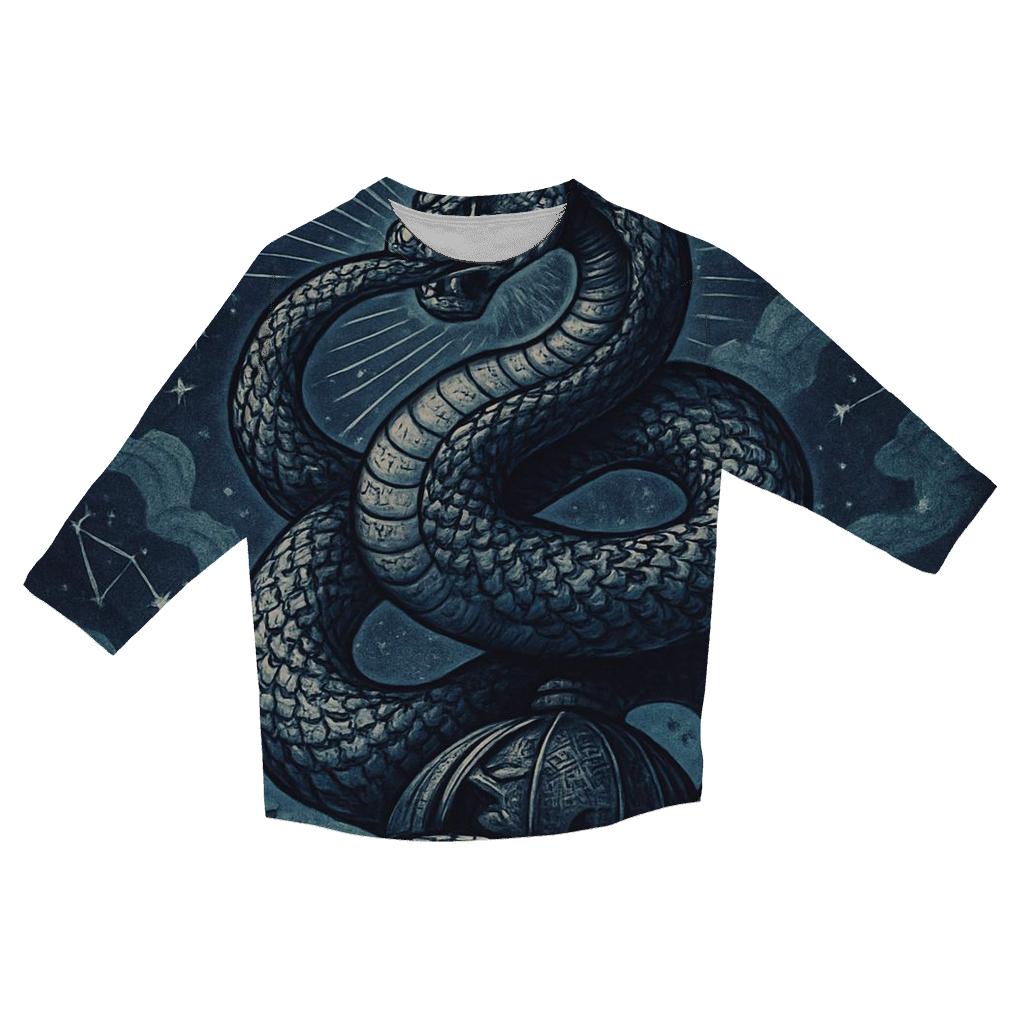 Celestial Coil Sentinel printed three quarter sleeve shirts