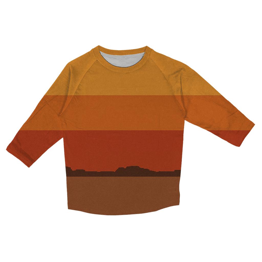 Sunset Groove Stripes printed three quarter sleeve shirts