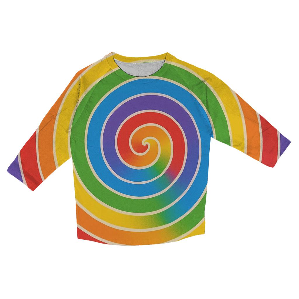 Classic Rainbow Spiral custom 3/4 sleeve shirts