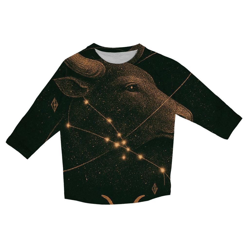 Mystic Taurus Bull Glyph Design cotton quarter sleeve shirts
