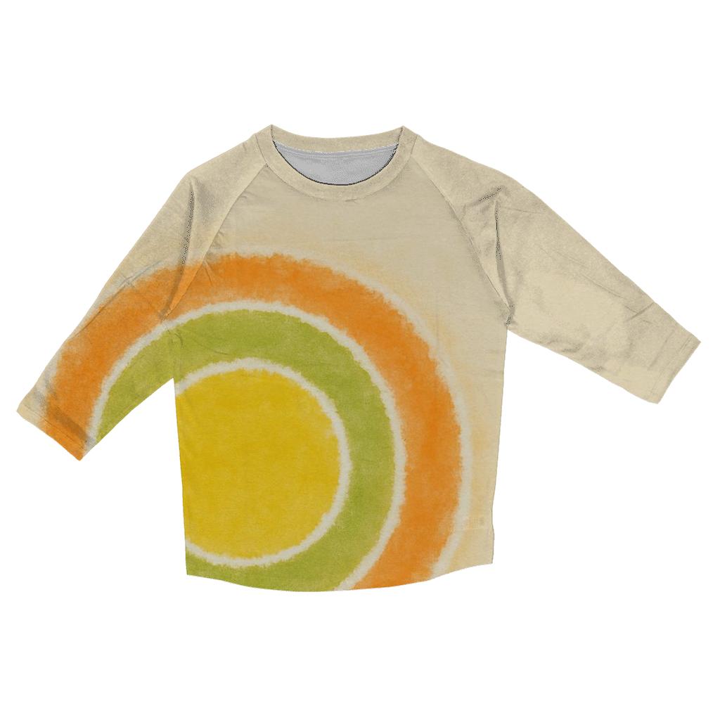 Off Center Citrus Bullseye printed three quarter sleeve shirts