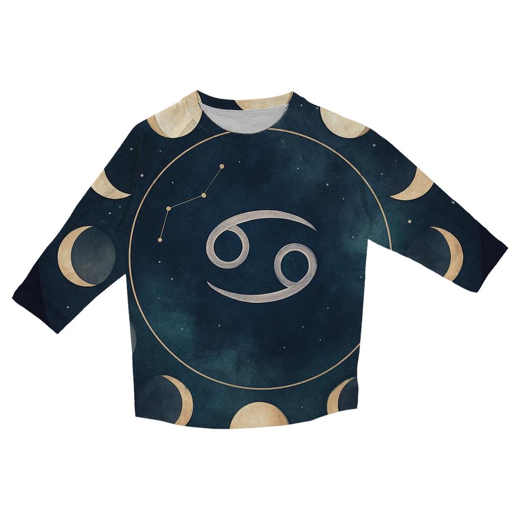 Cancer Moon Phase Cycle fashion 3/4 sleeve shirts