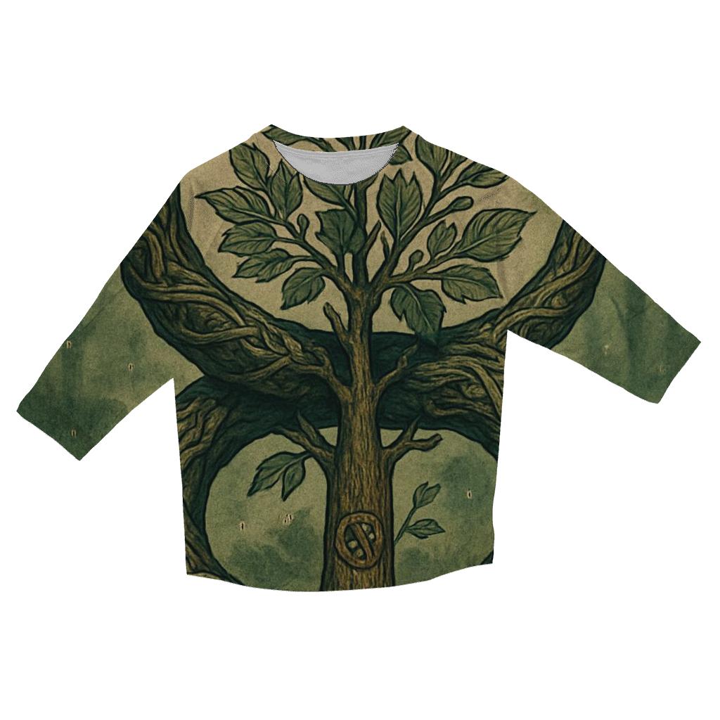 Verdant Ouroboros Grove casual three quarter sleeve shirts