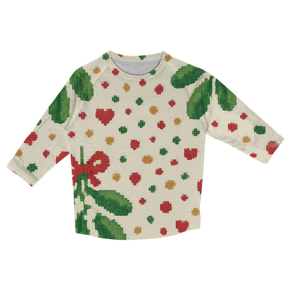 Merry Mistletoe Confetti Design cotton quarter sleeve shirts