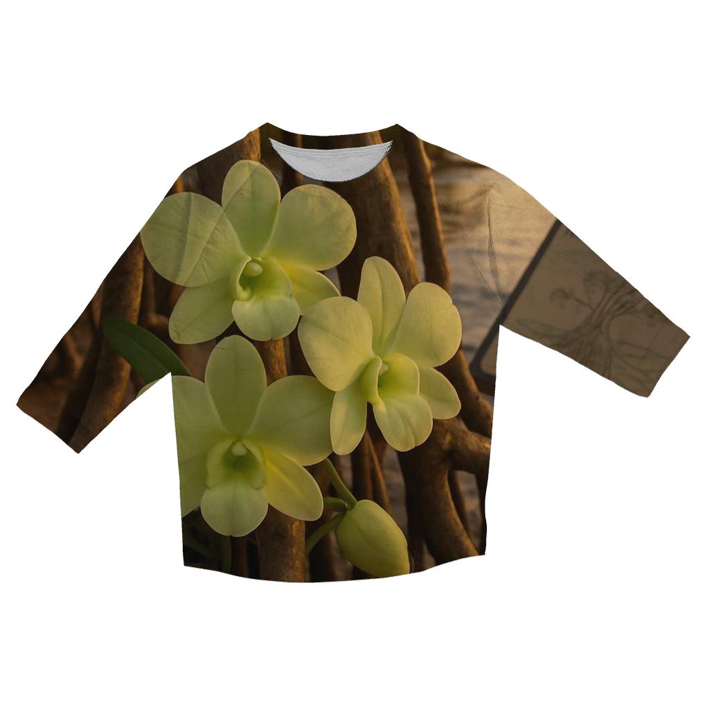 Mangrove Orchid Root Network casual three quarter sleeve shirts