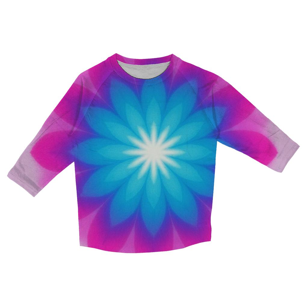 Magenta Mandala Sunburst casual three quarter sleeve shirts