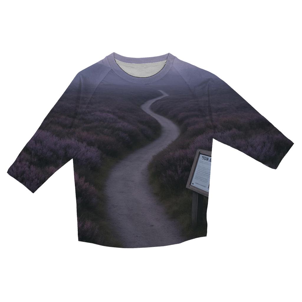 Highland Heather Mosaic Path printed three quarter sleeve shirts