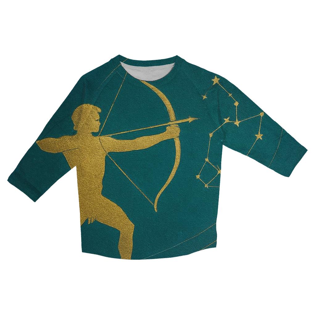Sagittarius Archer Star Map casual three quarter sleeve shirts