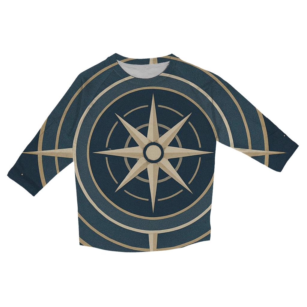 Inner Compass Rose casual three quarter sleeve shirts