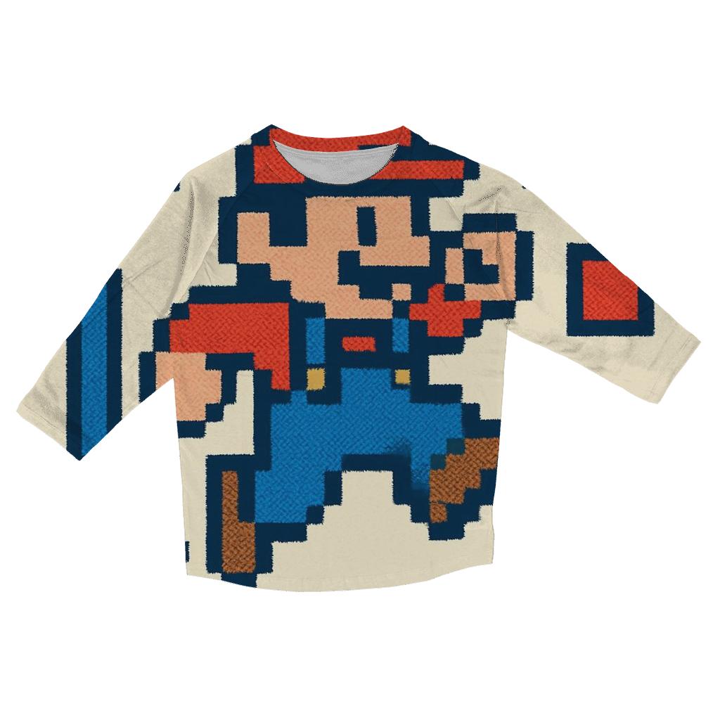 Vintage Arcade Pixel Hero stylish quarter sleeve tops