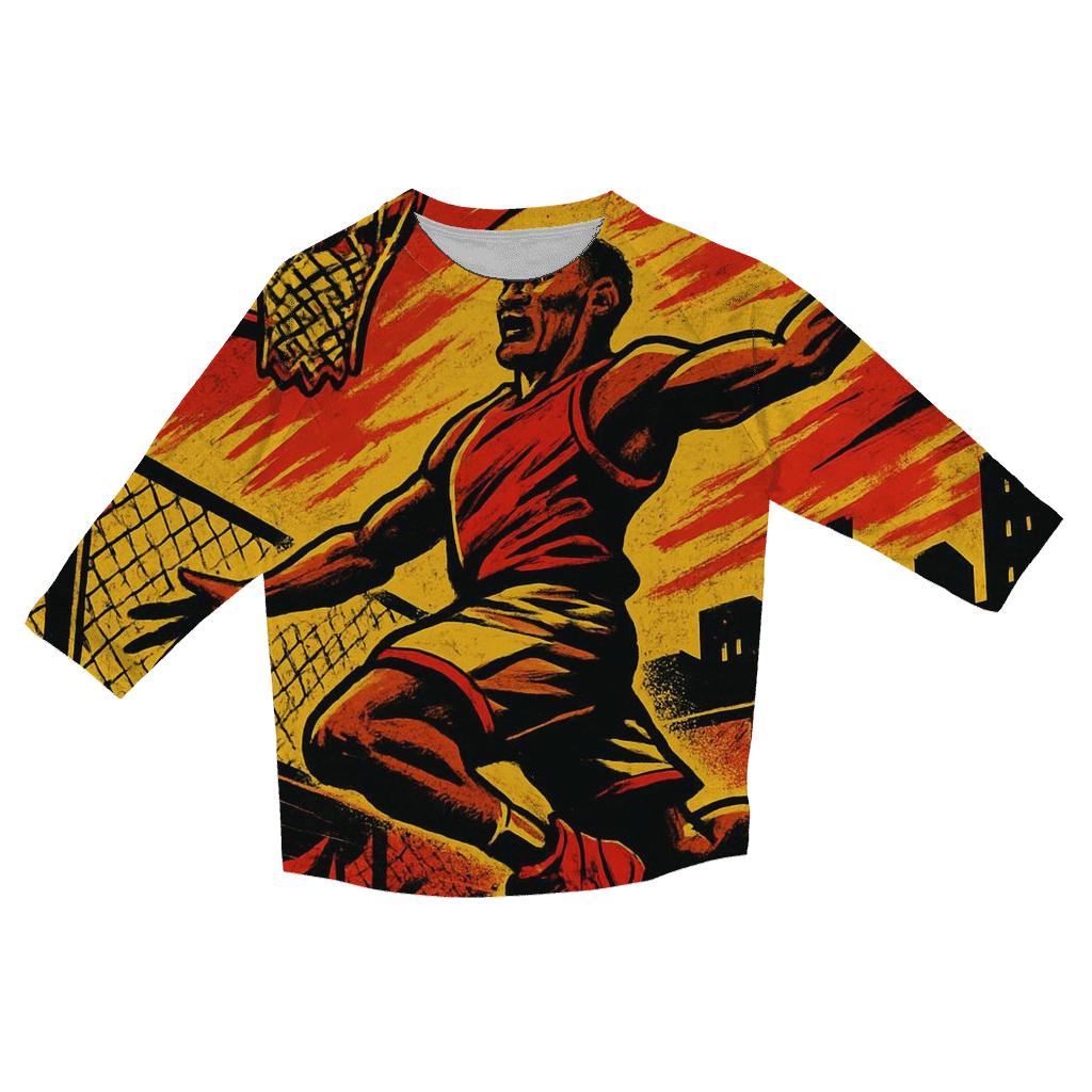 Street Basketball Pulse printed three quarter sleeve shirts