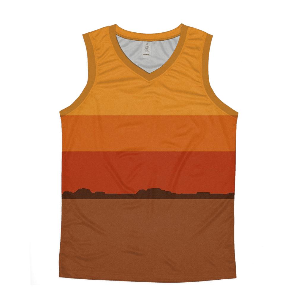 Sunset Groove Stripes sports performance tank tops