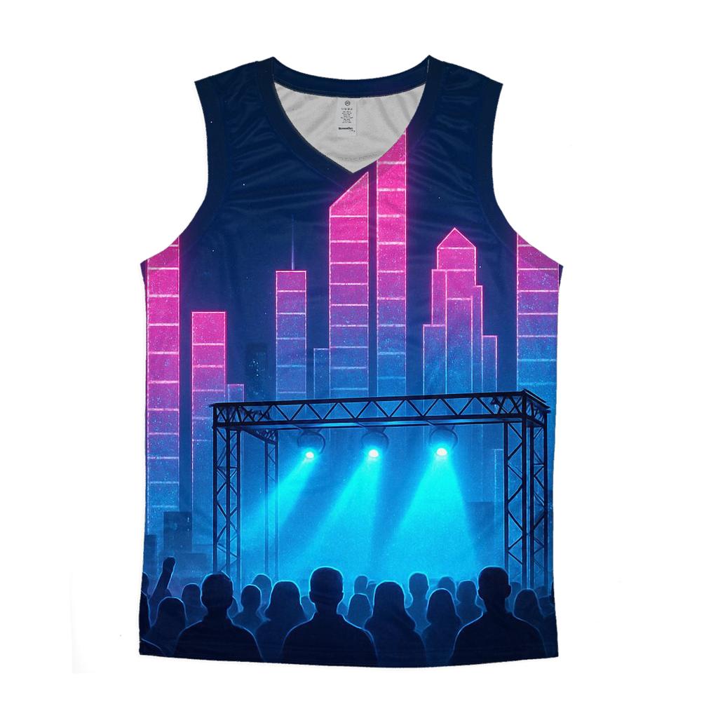Neon Equalizer Skyline casual summer tank tops
