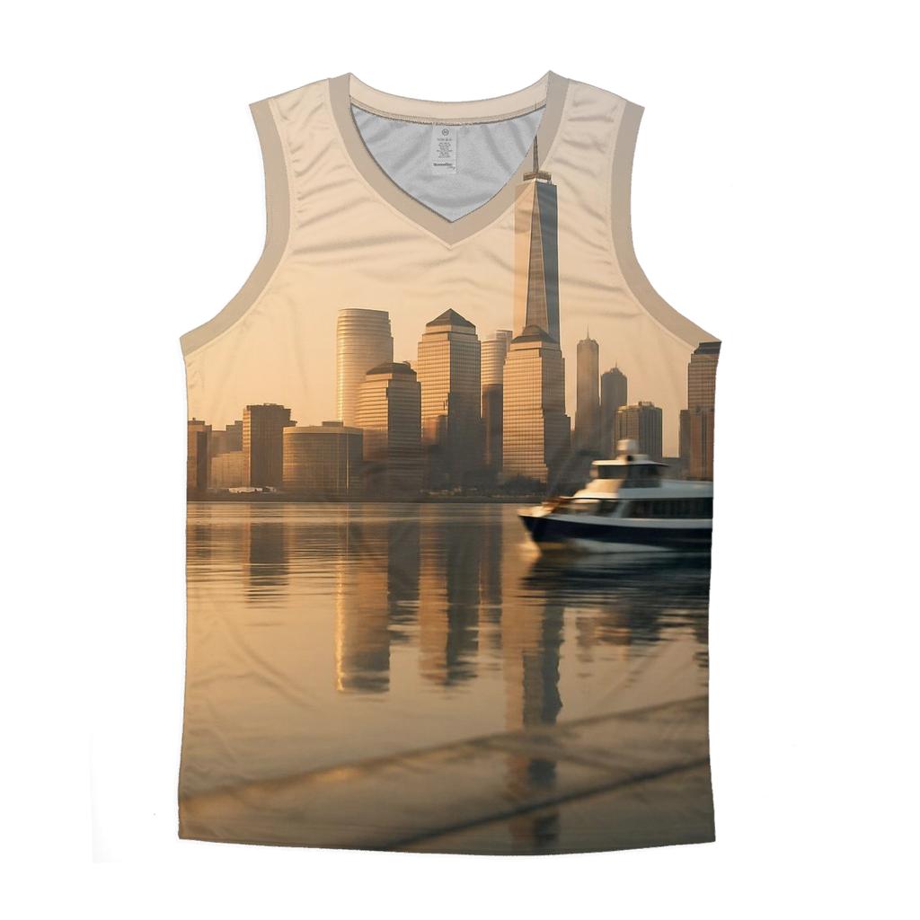 Sunrise Reflections Over Lower Manhattan custom tank tops