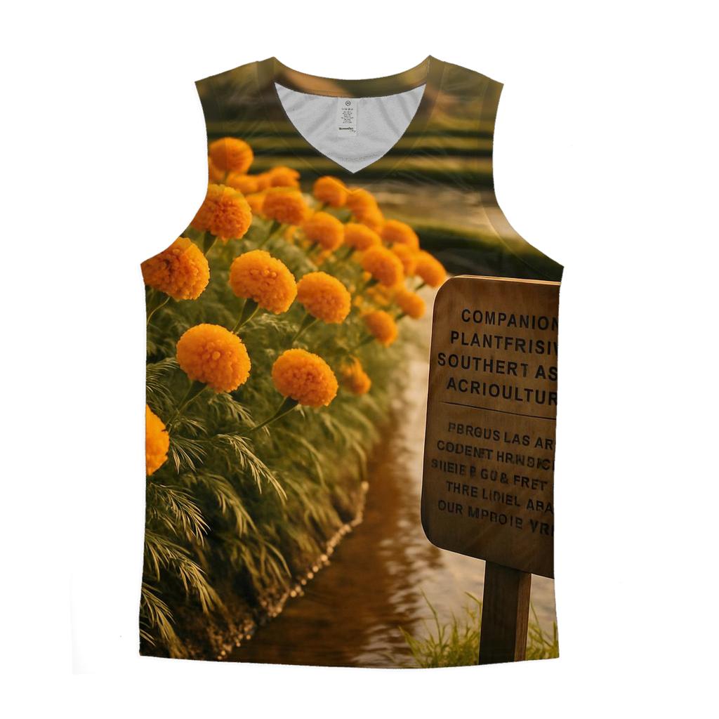 Rice Terrace Marigold Borders designer workout tanks