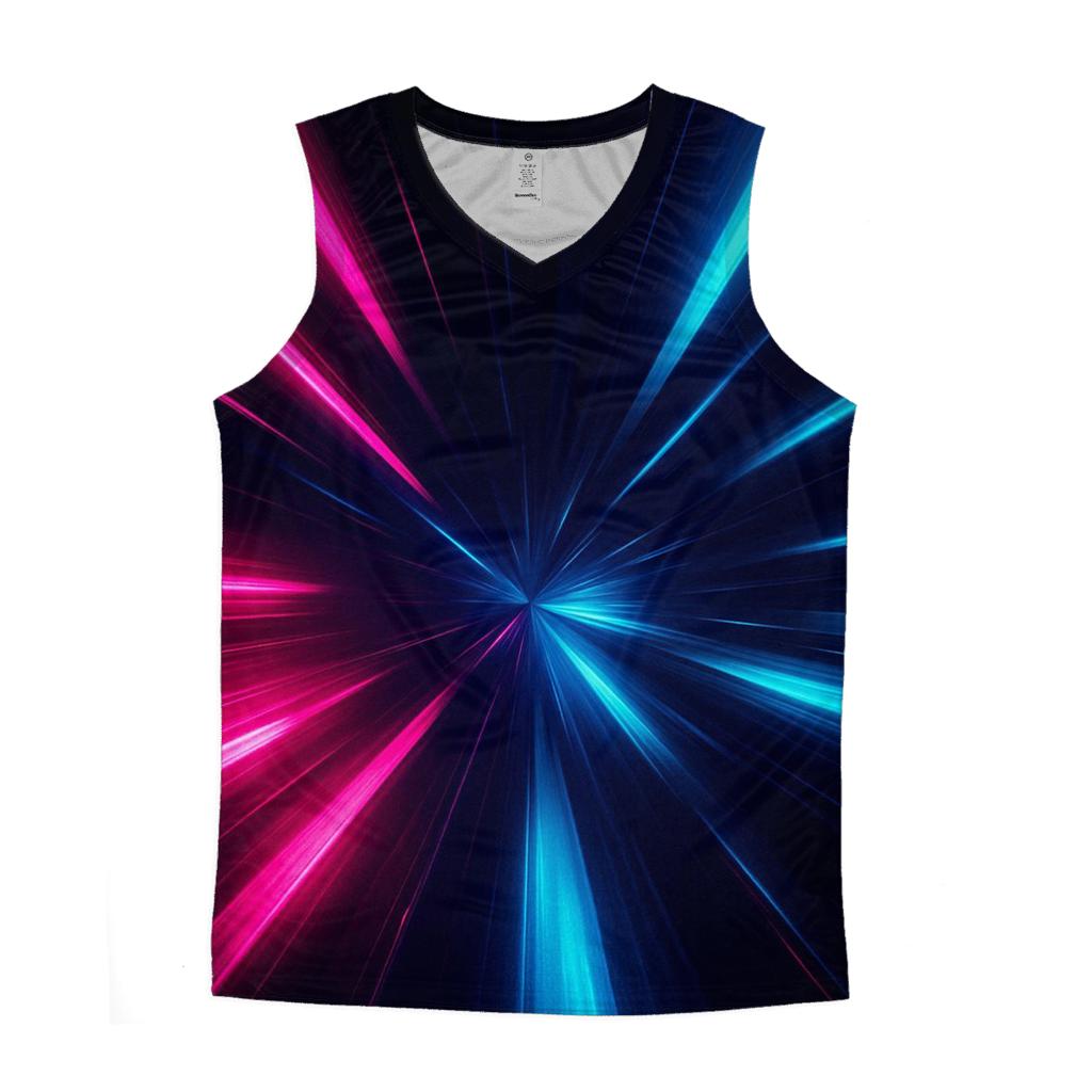 Neon Metro Sweep cotton sleeveless tops