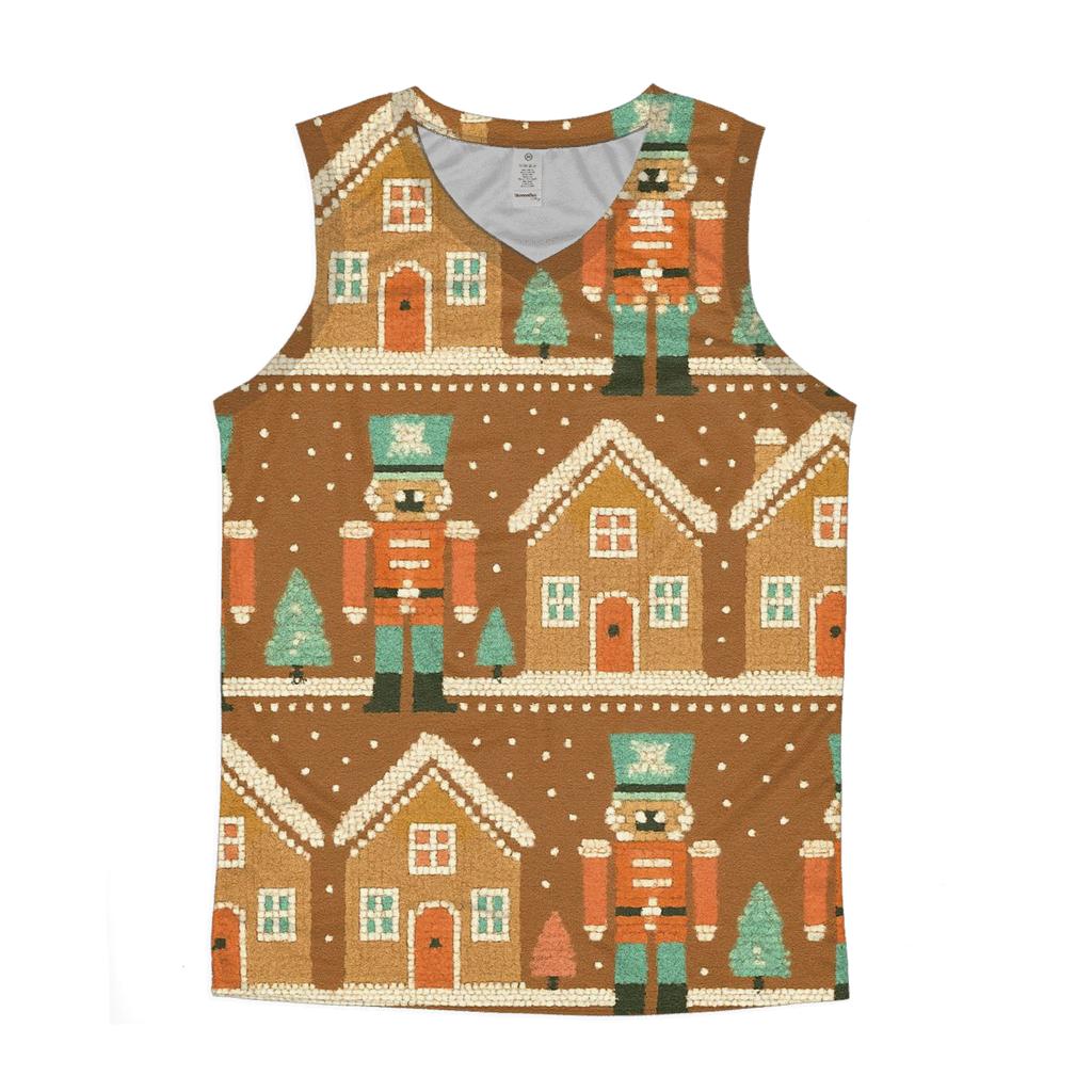 Gingerbread Village Parade Design trendy fitted tank tops