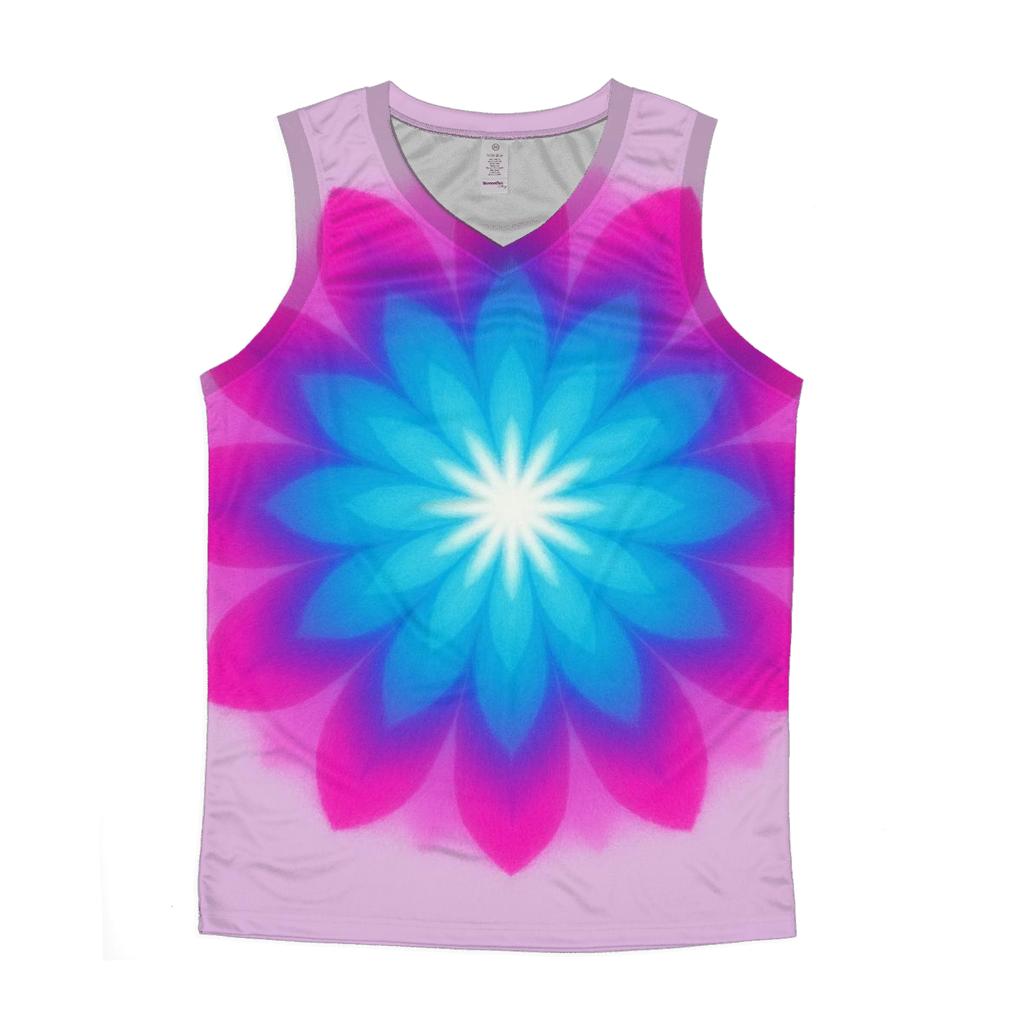 Magenta Mandala Sunburst personalized athletic tanks