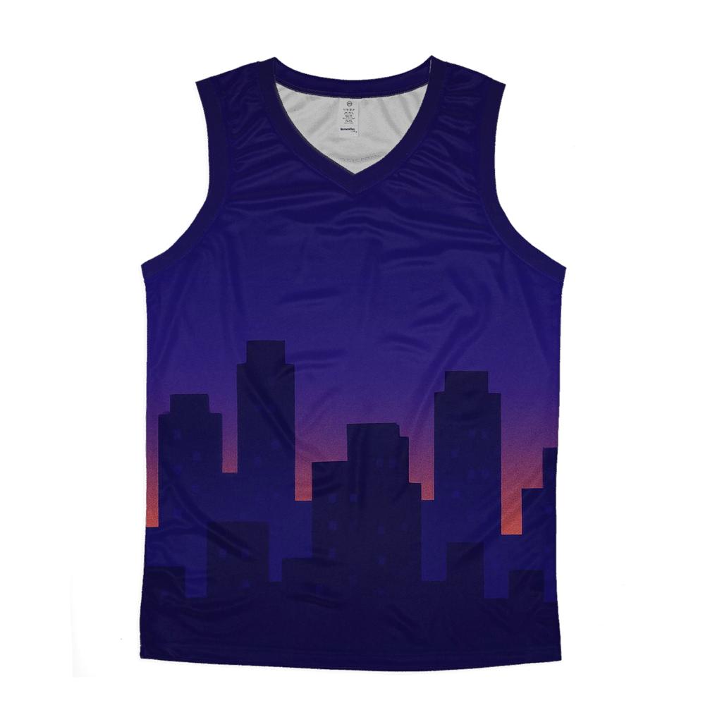 Pixel Skyline Glow personalized athletic tanks