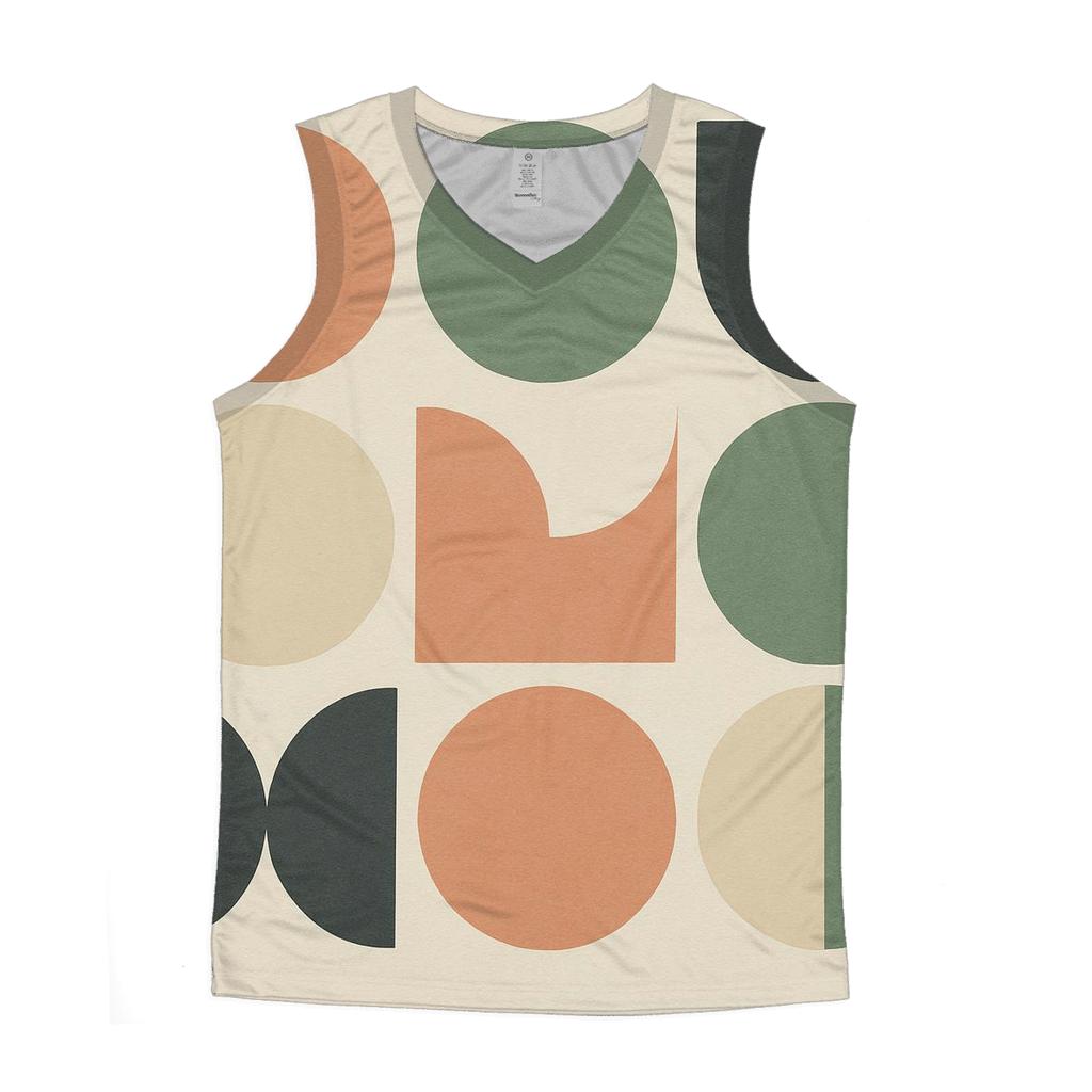 Abstract Mod Circles casual summer tank tops