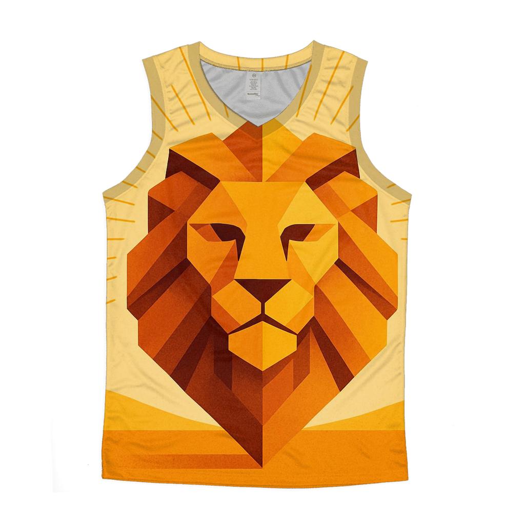 Solar Flare Geometric Lion casual summer tank tops