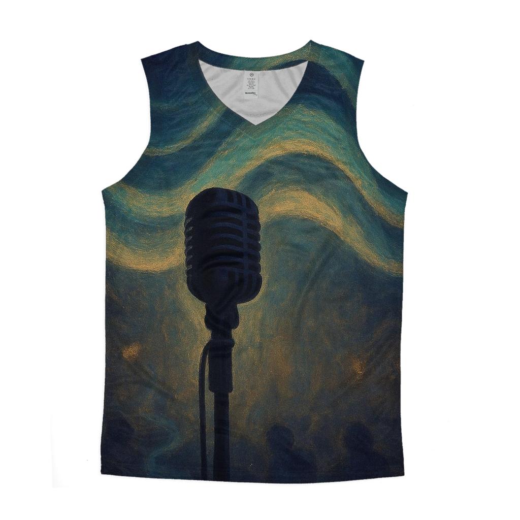 Microphone Aurora graphic print tank tops