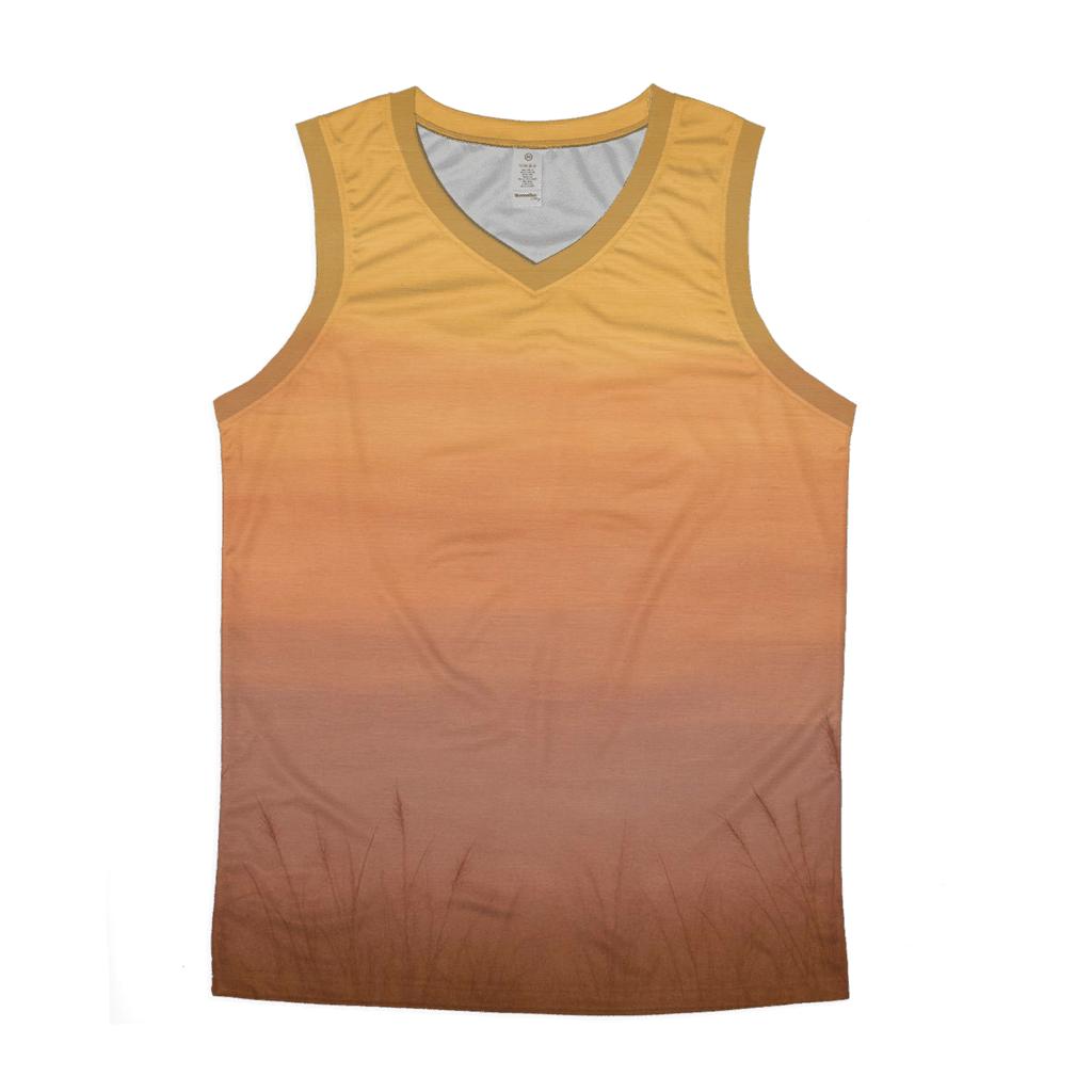 Sunset Meadow Wash cotton sleeveless tops
