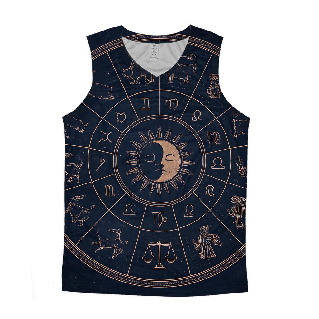 Zodiac Wheel Mandala Circle cotton sleeveless tops