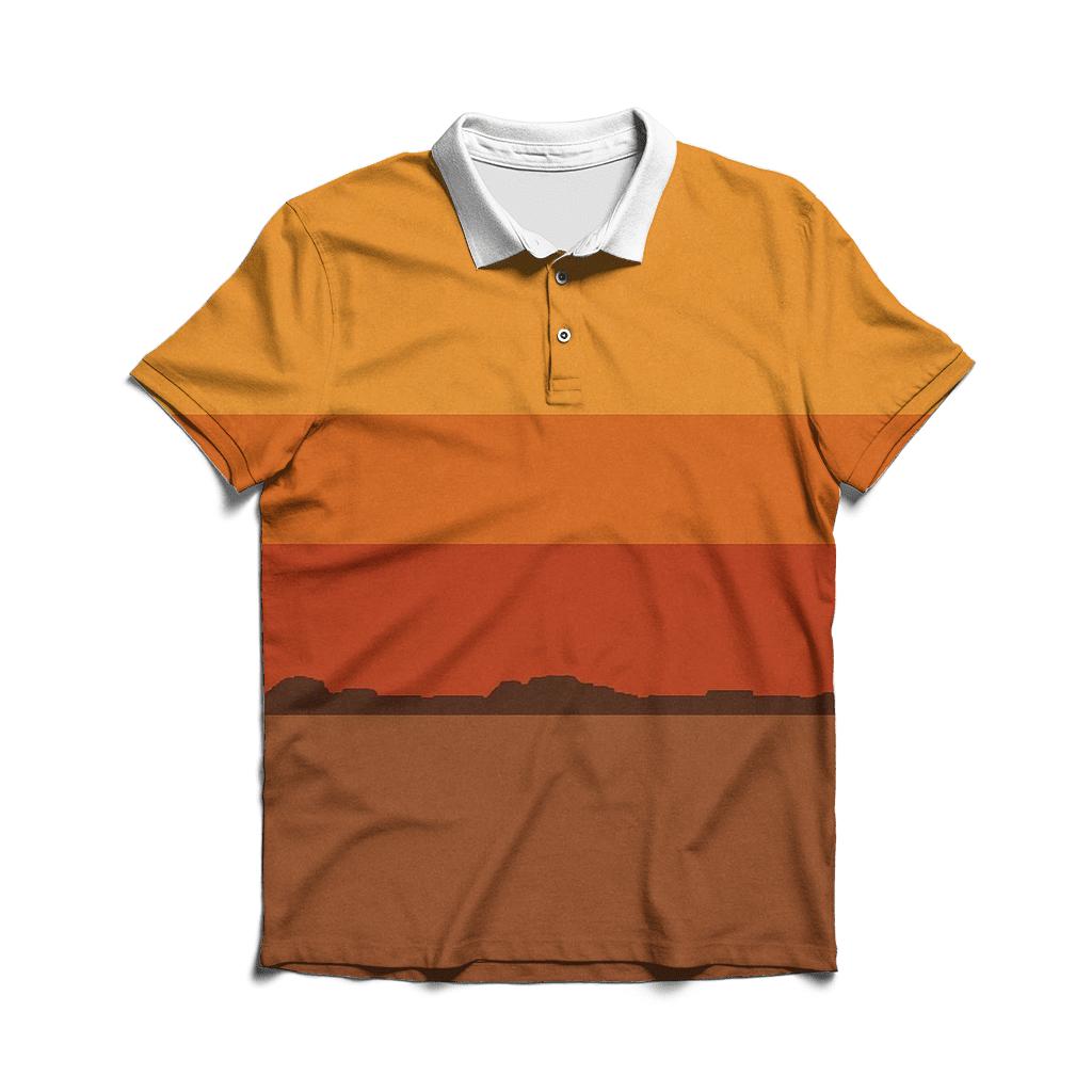Sunset Groove Stripes classic pique polos