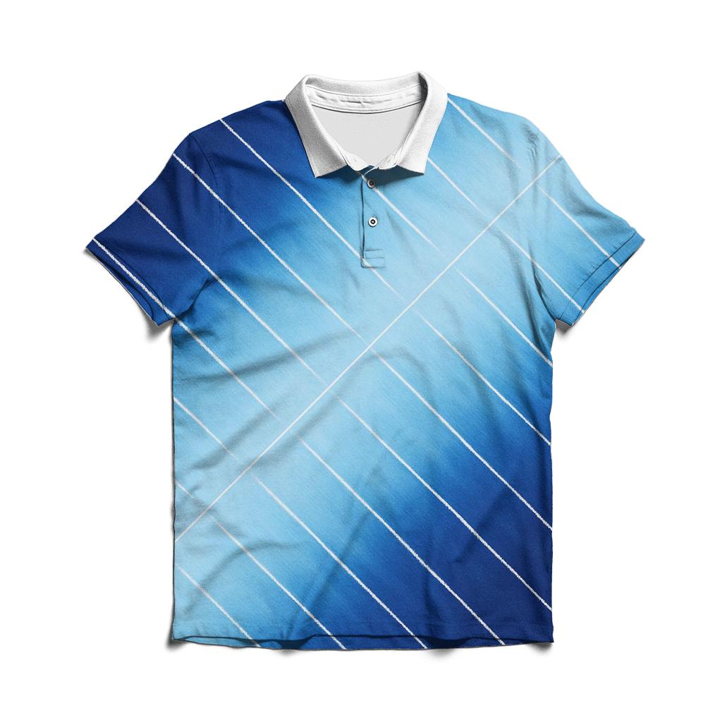 Indigo Arashi Diagonals stylish collar polo tees