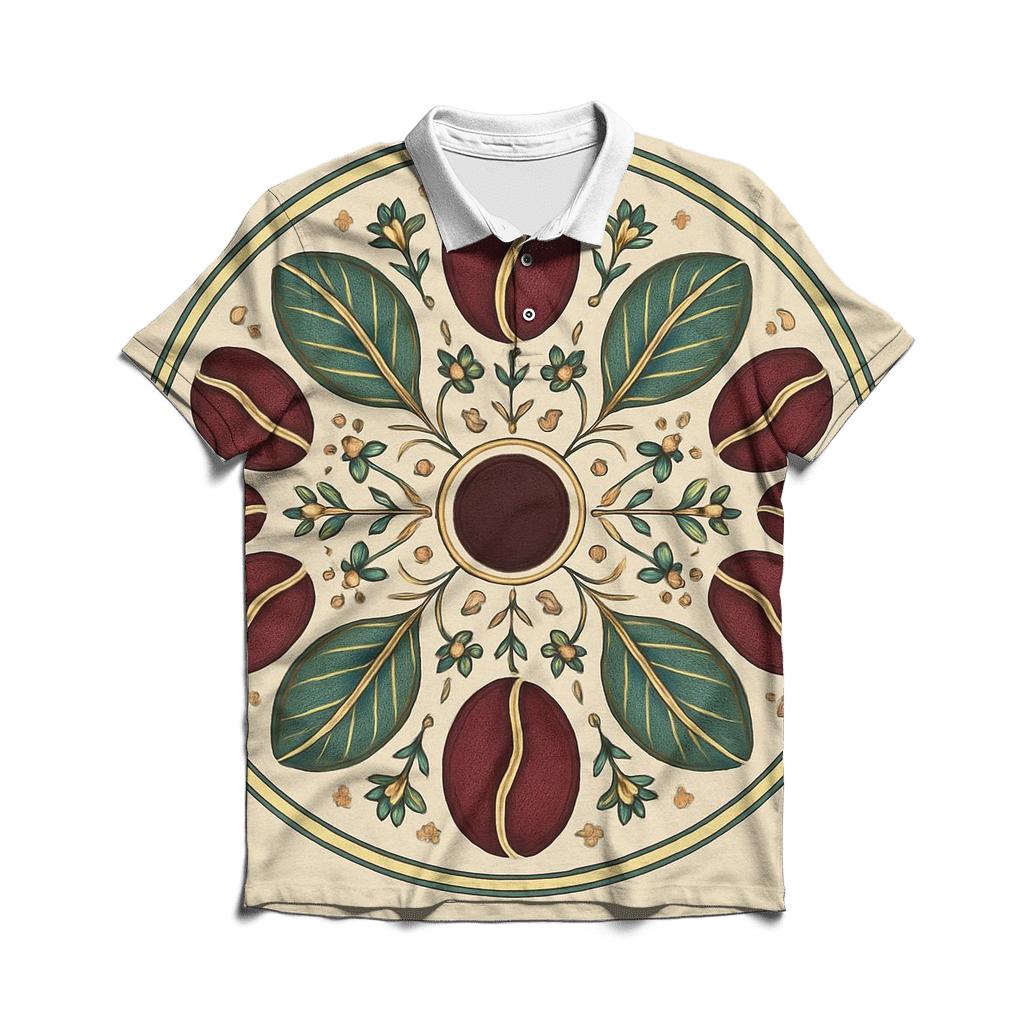 Bean Mandala Circle classic pique polos