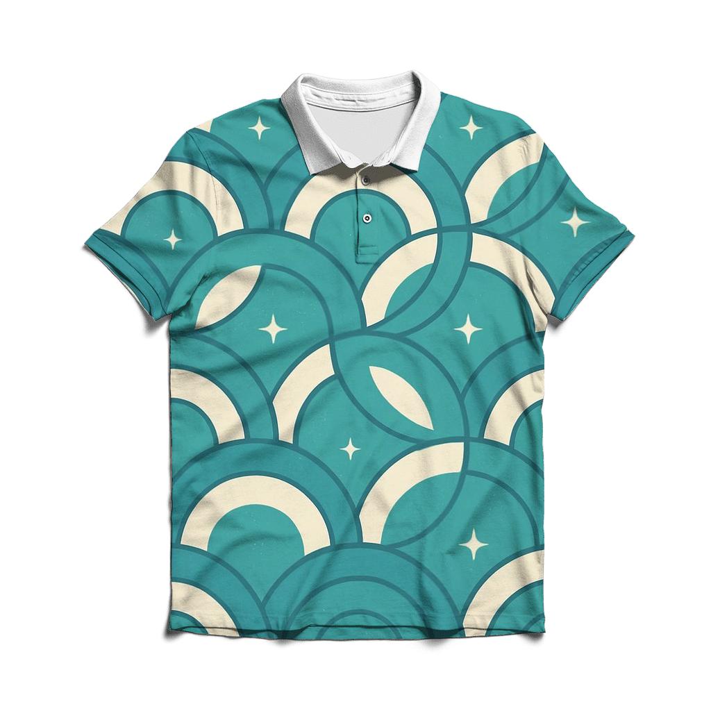 Gravitational Lens Arc Grid designer slim fit polos