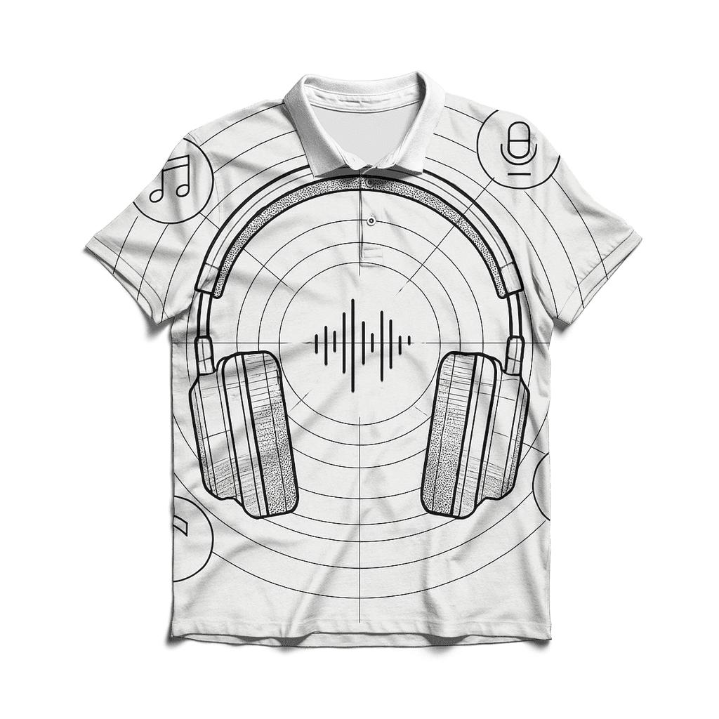 Headphone Orbit Diagram casual sports polo shirts