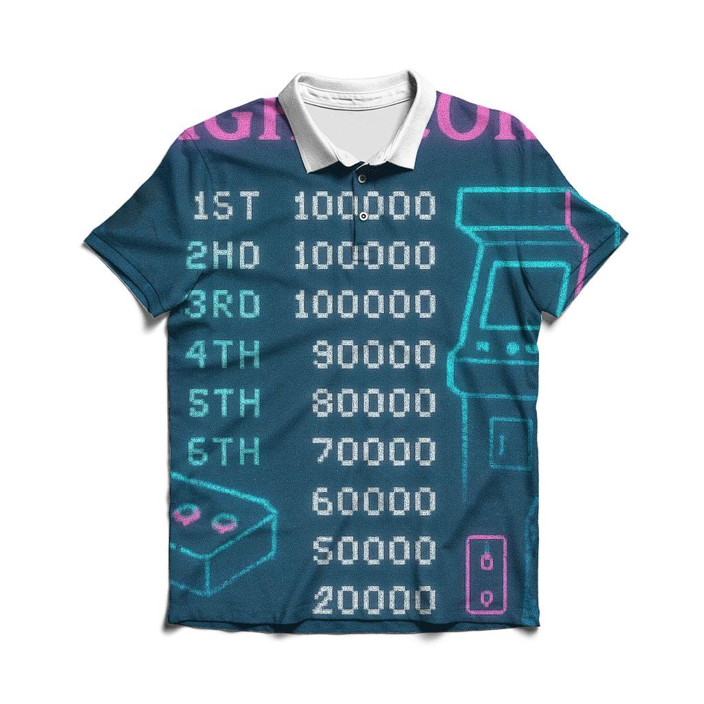 Retro Arcade Pixel Night custom polo shirts