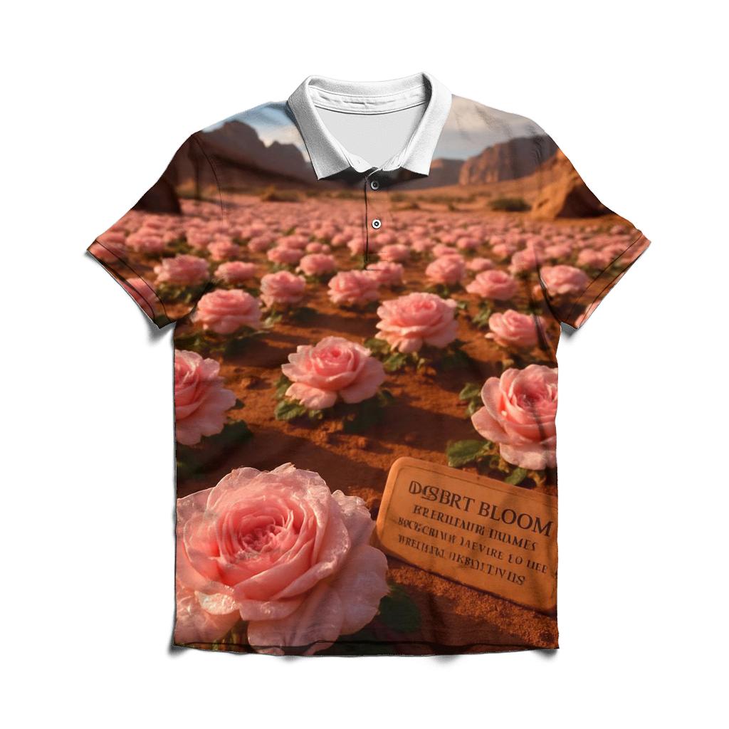 Desert Nubian Rose After Rare Rain stylish collar polo tees