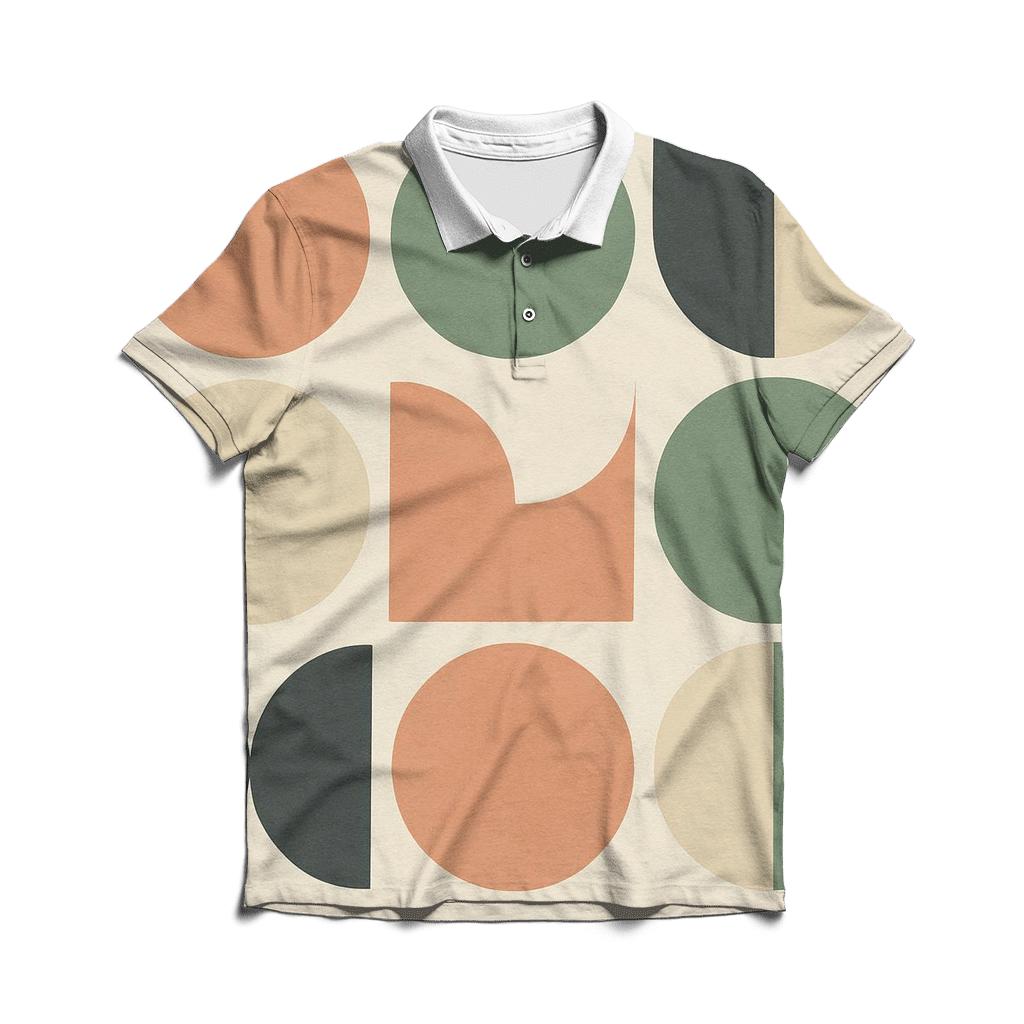 Abstract Mod Circles casual sports polo shirts