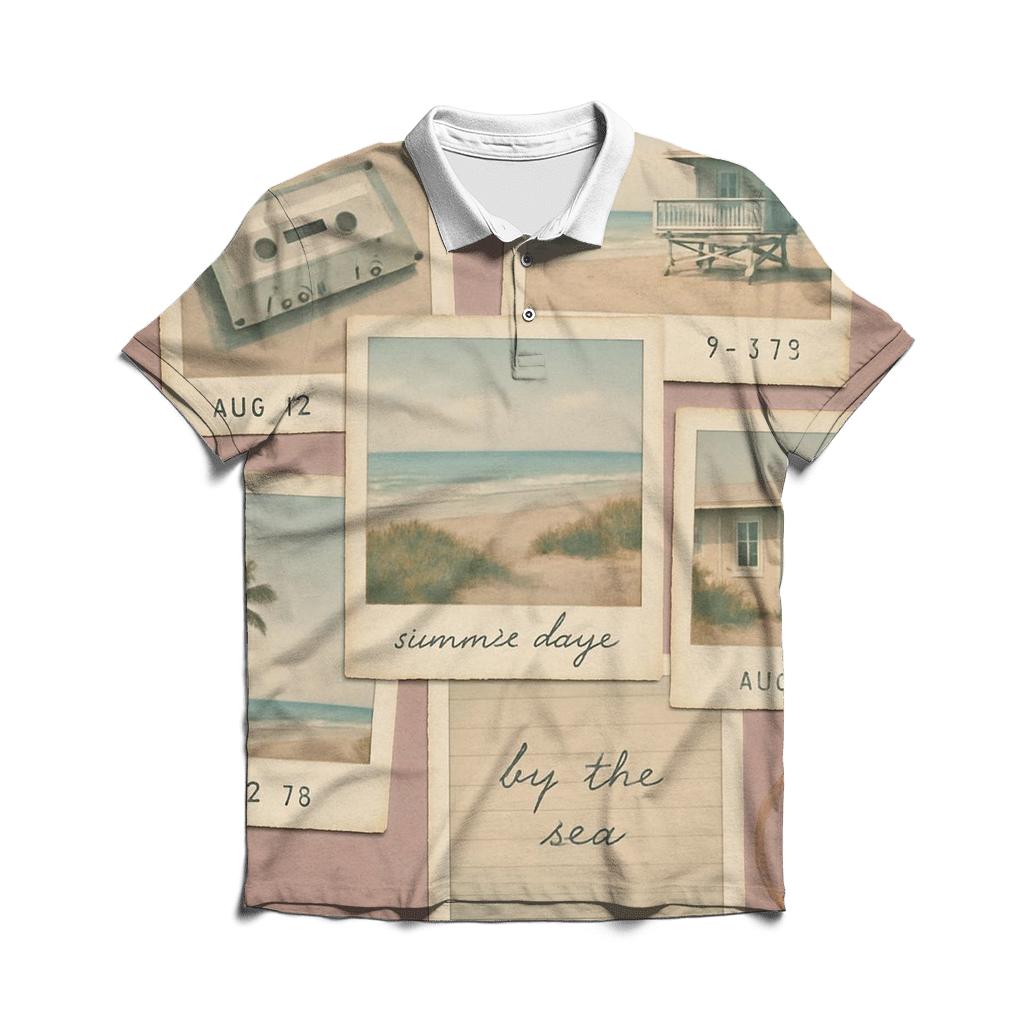 Polaroid Summer Collage personalized polo shirts