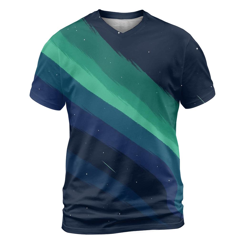 Aurora Curtain Drift vibrant all-over design tees