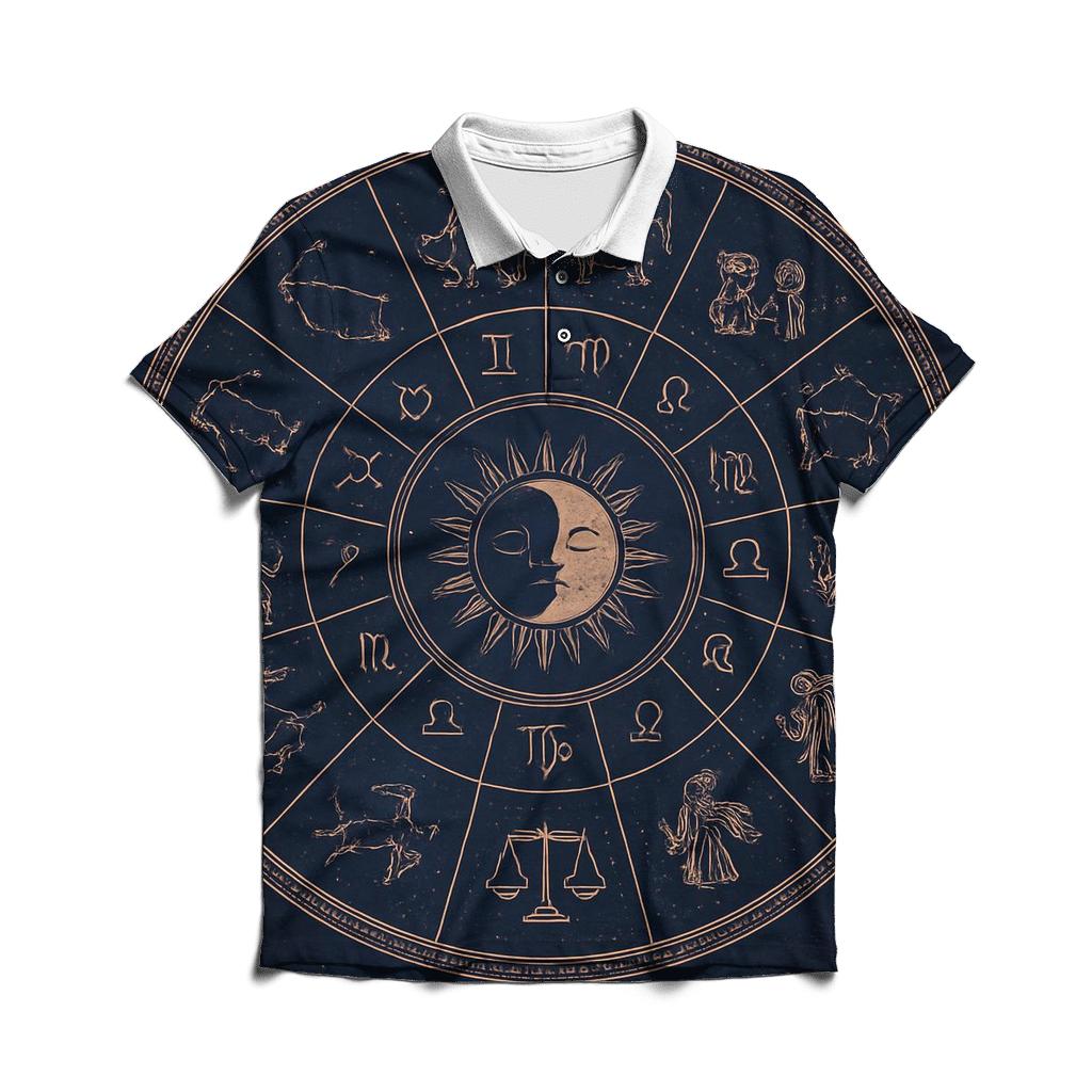 Zodiac Wheel Mandala Circle personalized polo shirts