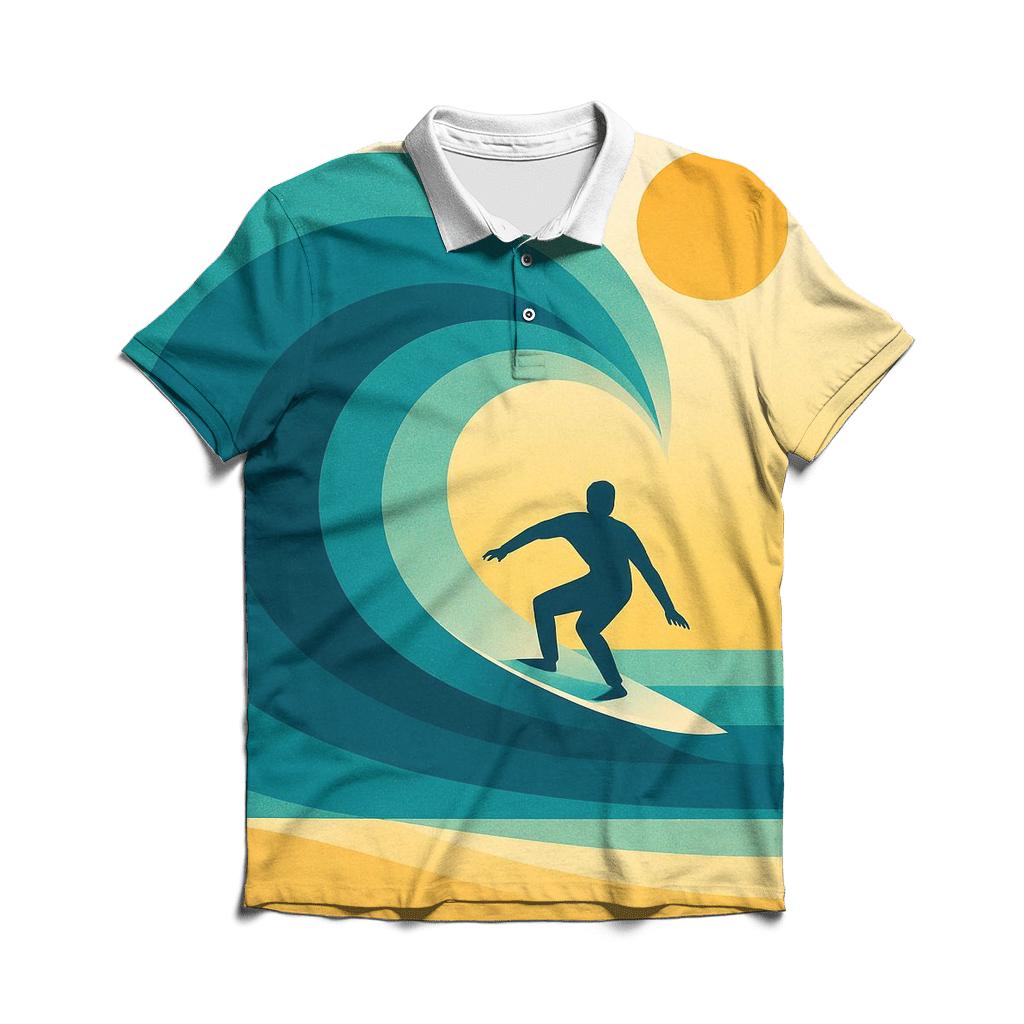 Coastal Surf Geometry custom polo shirts