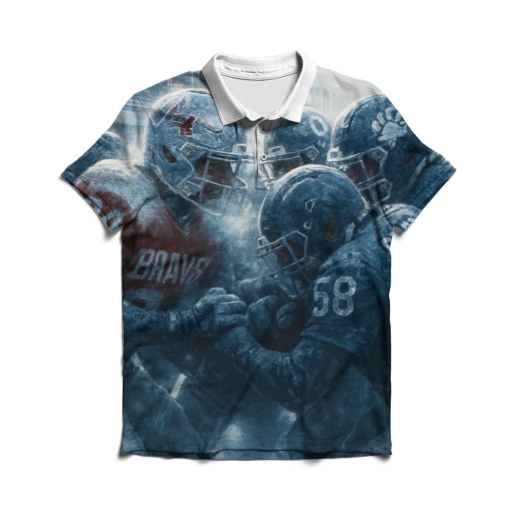 Frozen Rivalry Faceoff branded logo polo shirts