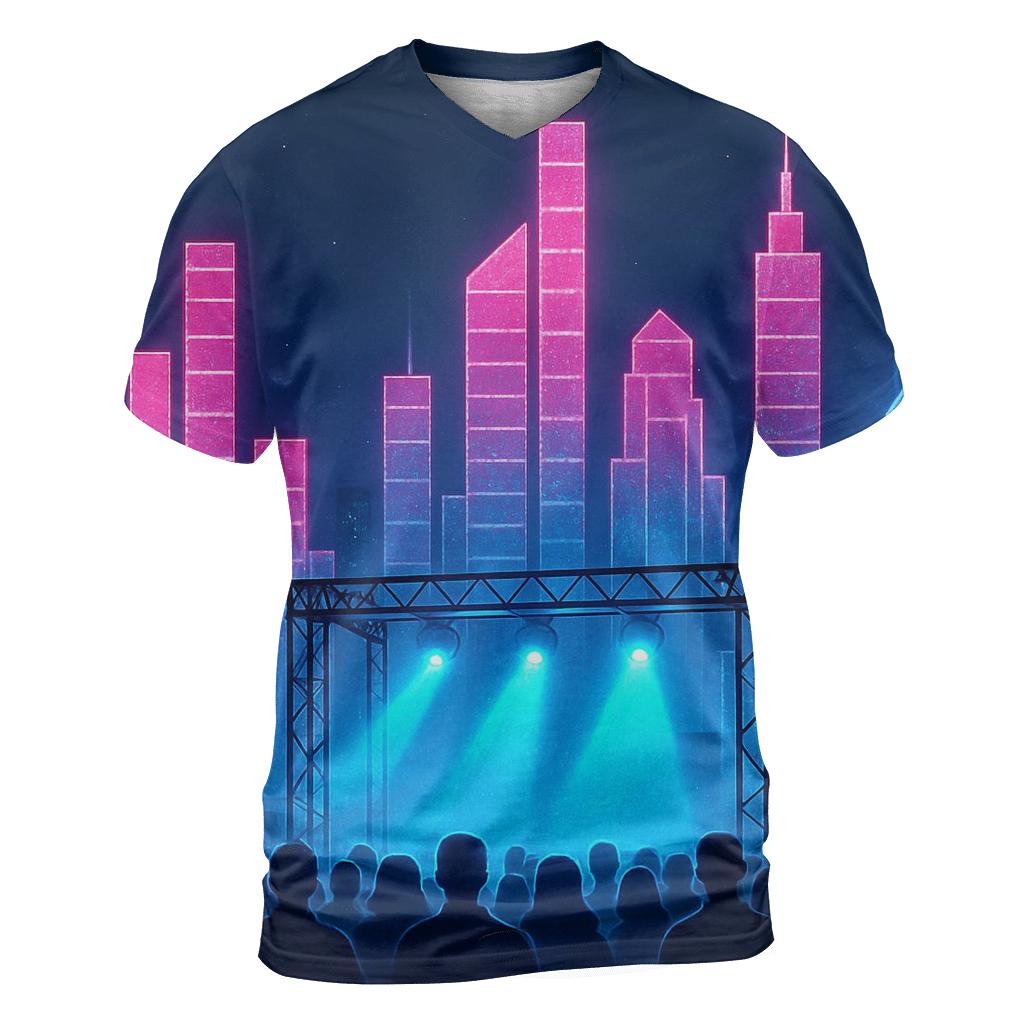 Neon Equalizer Skyline trendy printed shirt styles