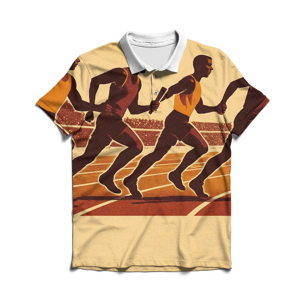 Vintage Track Relay casual sports polo shirts