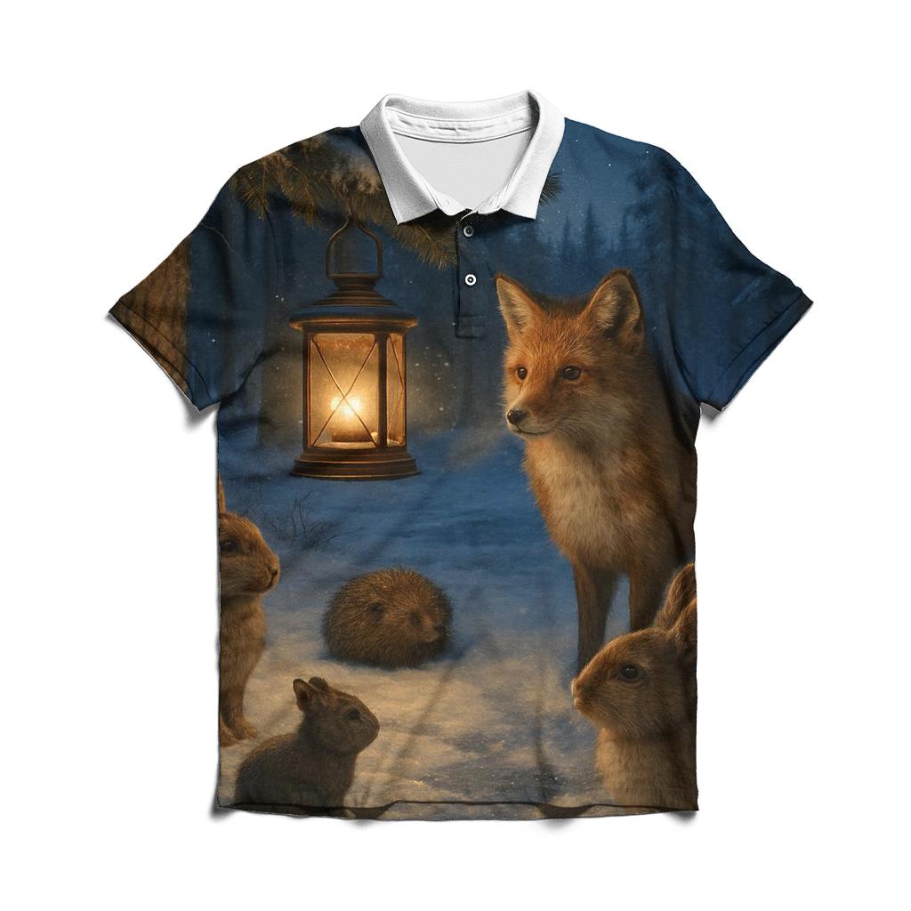 Forest Lantern Gathering premium cotton polo shirts