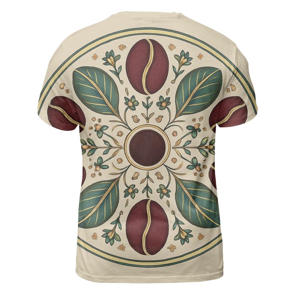 Bean Mandala Circle vibrant all-over design tees
